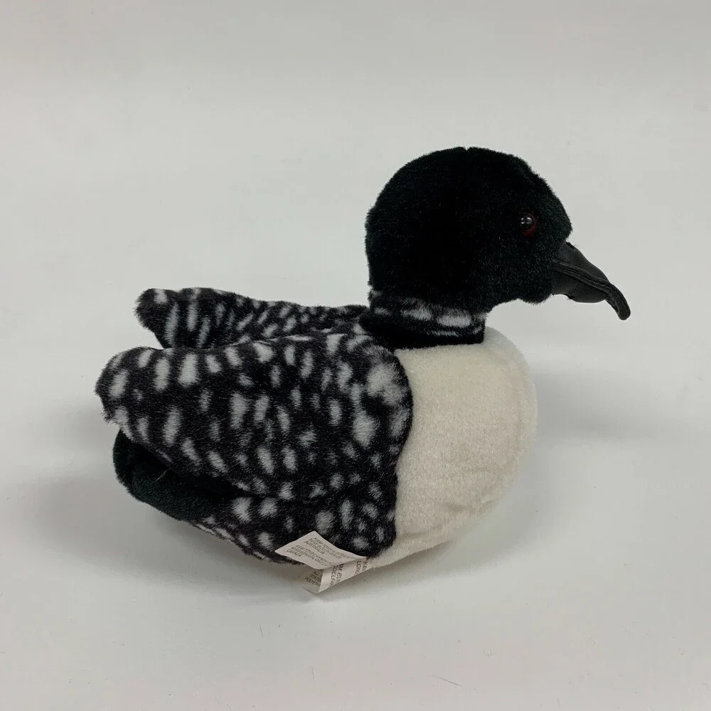 K‎ & M Toys Duck Duckling Loon Black White Stuffed Animal Toy Plush 2001
